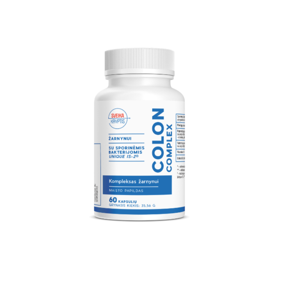 Colon Complex – žarnynui su sporinėmis bakterijomis Unique IS-2®, 60 kapsulių