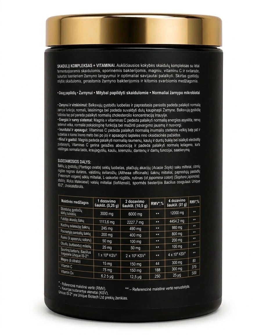 MORQU Skaidulų kompleksas + Vitaminai (525 g)